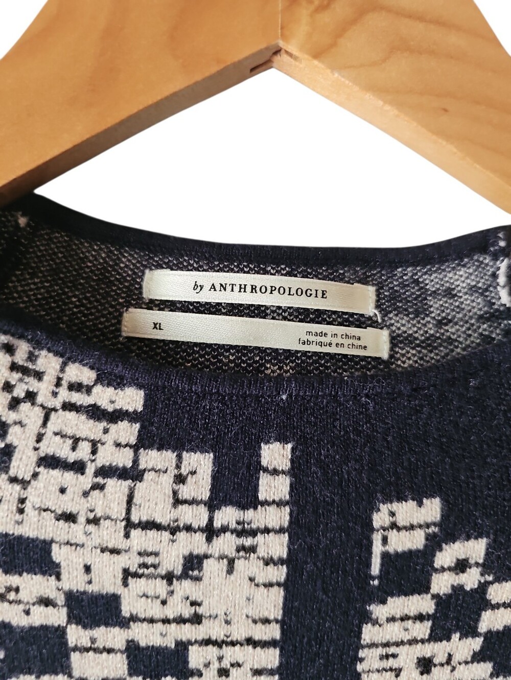 Anthropologie The Beatriz Mock-Neck Sweater Sz XL Black Cream - Picture 10 of 13